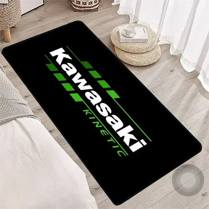 Kawasaki Motorcycle Carpet Garage Mat Racing Cool Moto Display Motorcycle Display Mat Kawasaki Anti-slip Floor Decoration Rug