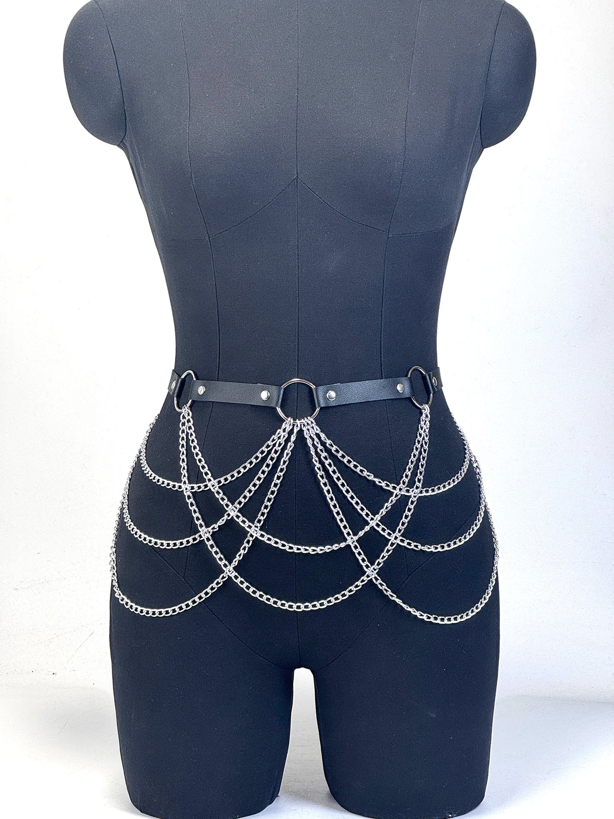 Women Fashion PU Leather Belt  Street Style Adjustable Garter Belt Cool Punk Gothic Exotic with Leg Jeans Decorative Accessory