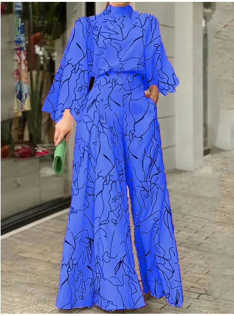 TRAF Autumn Fashion Back Zipper Jumpsuit Women's Casual Long Sleeve Tie Knot Strap Jumpsuits Loose Wide Leg Pants Streetwear