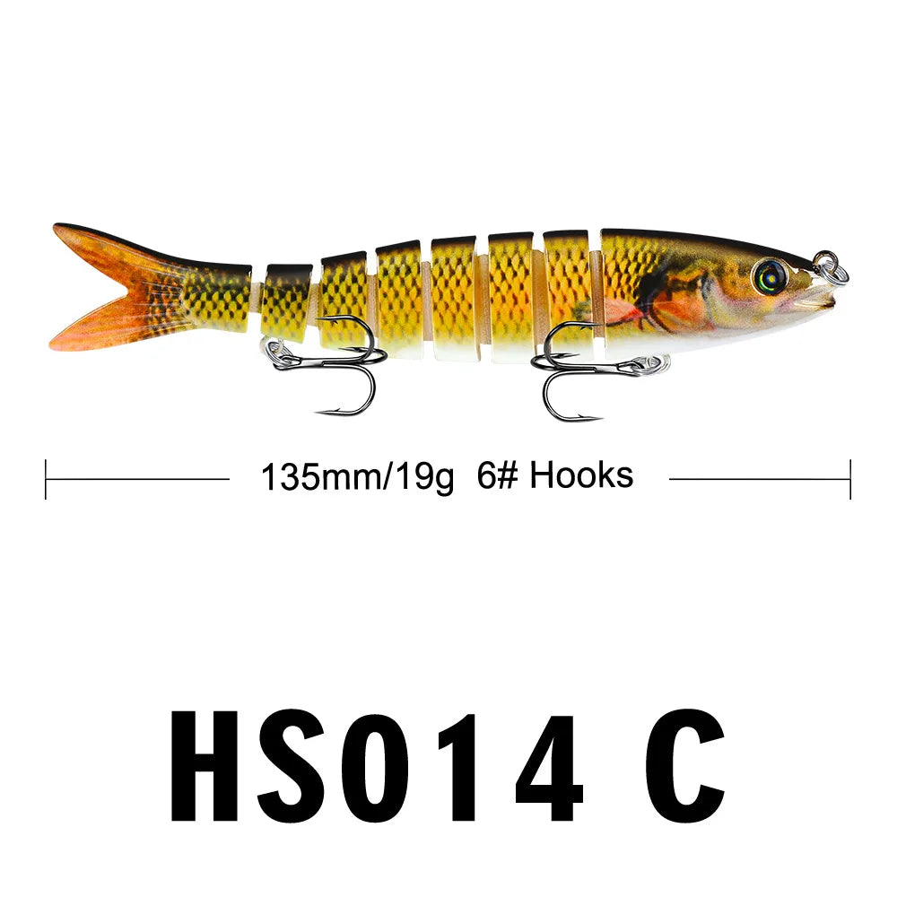 Fishing gear store multi-section fish Luya bait 13.5CM/19g hard bait, bionic bait fishing gear directly from the manufacturer