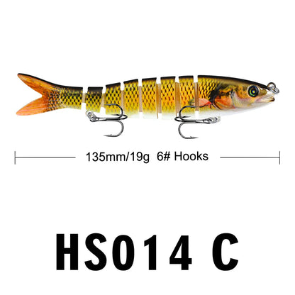 Fishing gear store multi-section fish Luya bait 13.5CM/19g hard bait, bionic bait fishing gear directly from the manufacturer