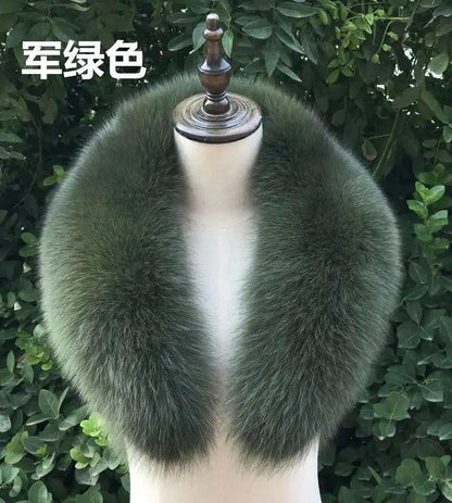 Real Fox Fur Collar for Women Coat Jacket Female Wraps Winter Warm Fur Scarf Extra Large Size Neck Warmer Fur Shawls Scarves