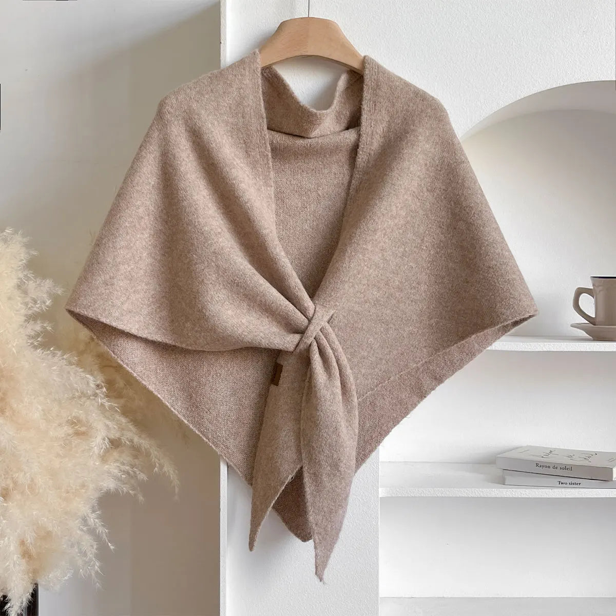 Autumn and Winter Korean Version New Women's Neck Wrap Wool Blended Triangular Shawl Female Thickened With Knitted Warm Shoulder