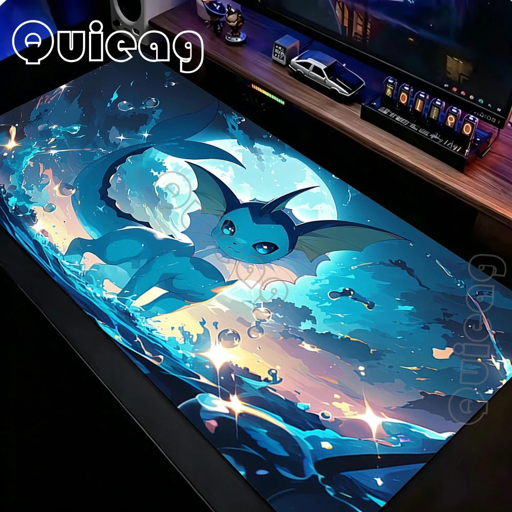 XXL Japan Anime Gamer Mouse Pad E-eevee Cabinet Kawaii Tablepad Pokemon Keyboard Rug Laptop PC Gaming Rubber Extended DeskMats