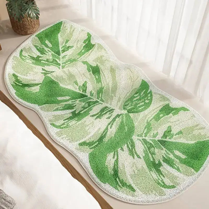 Fresh Style Green Carpet Green Moss Thicken Plush Rugs for Bedroom Bedside Irregular Non-slip Dirty Resistant Carpet Home Decor