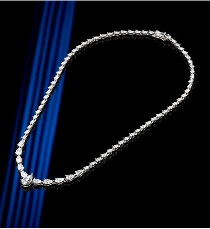 PureMax Luxury Pear Moissanite D VVS1 Color Diamond Wedding Necklace Bracelet for Women 925 Sterling Silver Engagement Jewelry