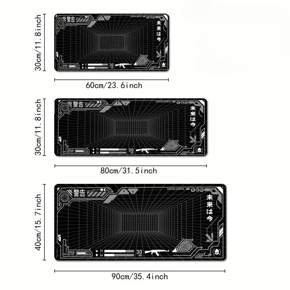 Perspective Grid Desk Mat Gaming Mouse Pad XXL Desktop Keyboard matsGame Anti-slip Desk Mat Computer Accessories Long playmat