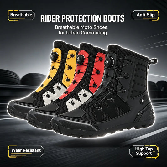 Motorcycle Boots Men Moto Riding Boots Four Seasons Breathable Motorcycles Shoes Motorbike Chopper Cruiser Touring Ankle Shoes
