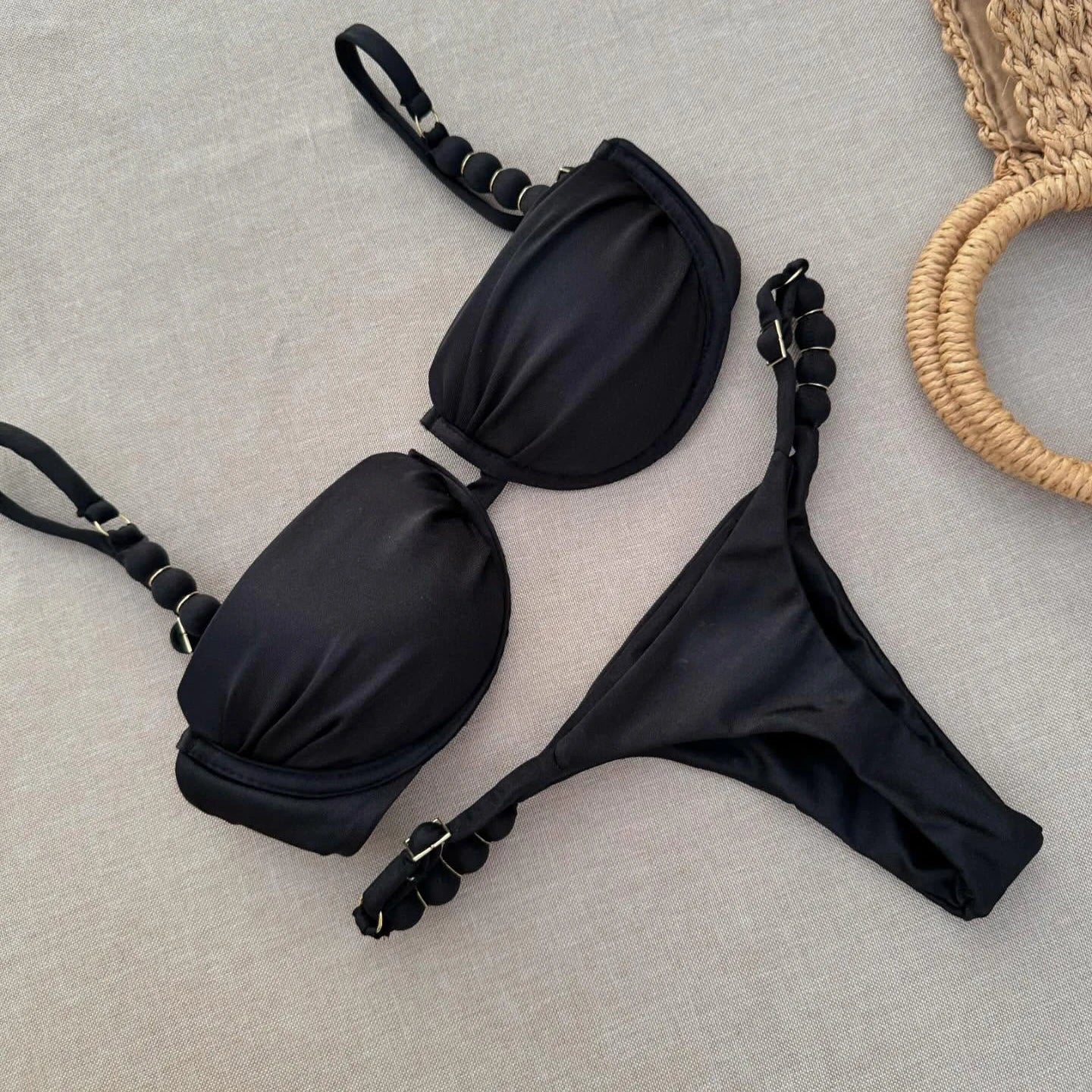 Push Up Bikinis Sexy Women Swimsuit 2025 Female Swimwear Bandeau Biquini Thong Triangle Swimming Suits Halter Bodysuit Beachwear