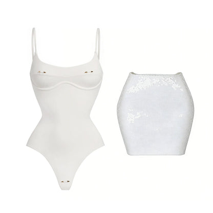 2026 2Pcs Sexy Women One Piece Swimsuit Female Swimwear Solid Biquini High Cut Monokini Push Up Swim Suits Bathingsuit Beachwear