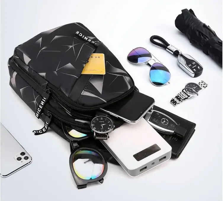 Chest Bag,Men's Casual Waterproof Crossbody Bag, Trendy Sports Bag, Multifunctional Small Bag, Shoulder Bag