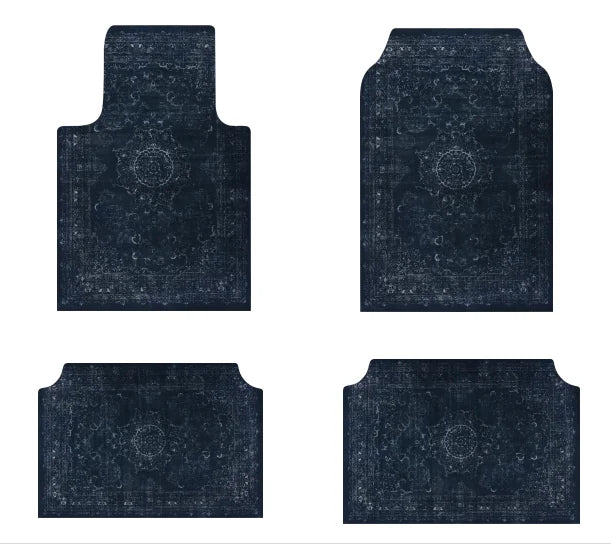 Set of Bohemian Style Floor Mat Universal Size Car Foot Mat American Retro Rugs for Bedroom Home Anti-slip Soft Rug