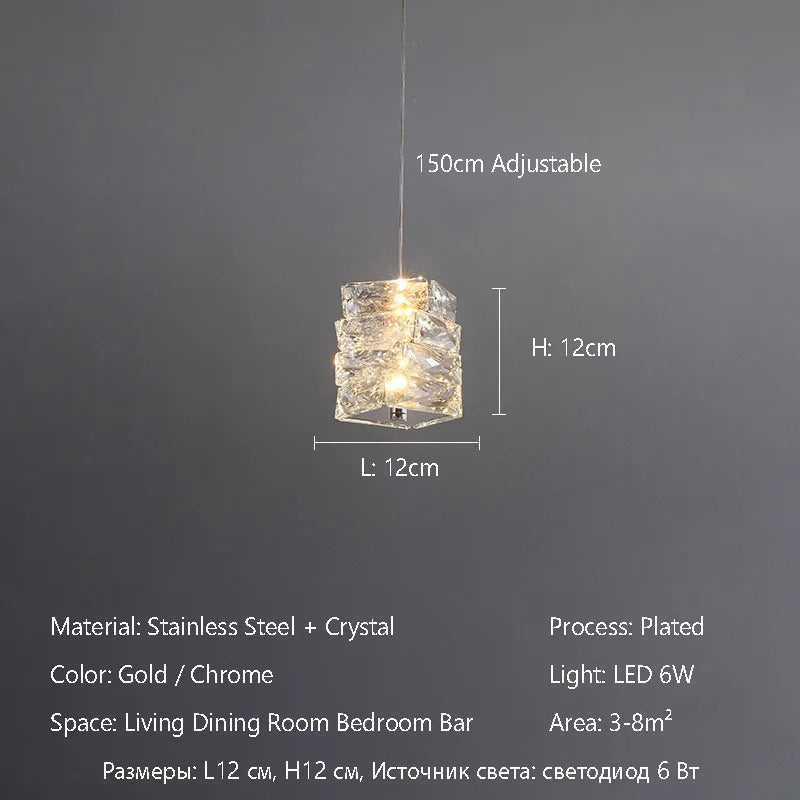 Luxury K9 Crystal Chandelier Dimmable Ceiling LED Pendant Lights Home Living Room Bedroom Indoor Atmosphere Decorative Lighting