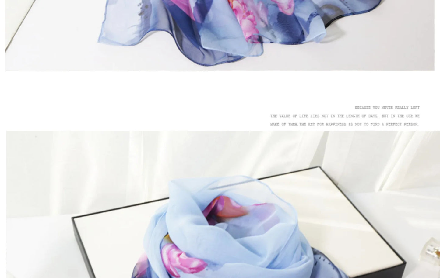 Ink Painting Lotus Summer Beach Sun Protection Chiffon Georgette Scarf Women Foulard Shawl Bandana Elegant Thin Breathable