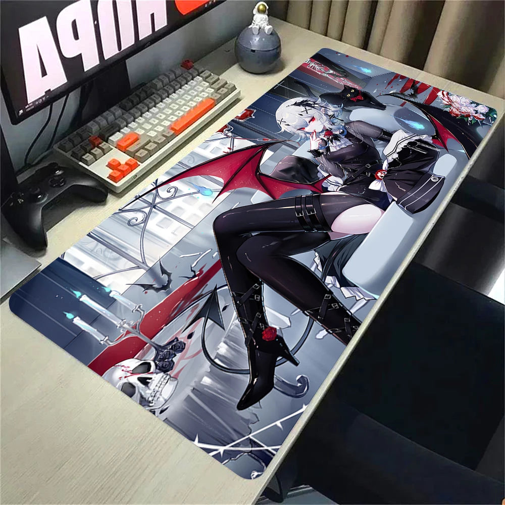Japanese Girls Samurai Mouse Mat XL Aesthetics Mouse Pad Gaming Laptop Table Mat Office accessories Pc Cabinet Non-slip Carpet