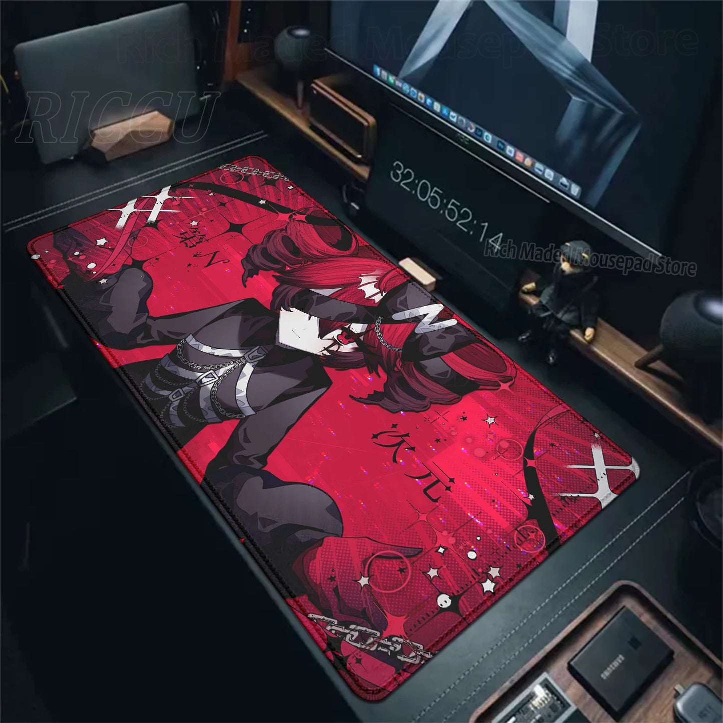 Cute Anime Girl K-Kasane Teto Mousepad Large Gaming Mouse Pad LockEdge Computer Keyboard Desk Mat PC Cabinet Tablepad XXL Mats