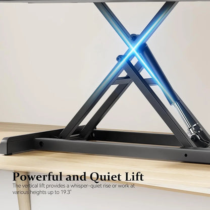 42 Inch Standing Desk Converter Quick Sit Stand Desk Riser Height Adjustable Stand Up Desk Keyboard Tray Dual Monitor Computer L