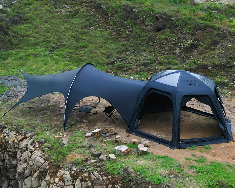 Hot Selling Large Connectable Big Family Camping Tent Dia. 460cm Geodesic Dome Tent with Modular Pod Tent Design 5 Bedrooms