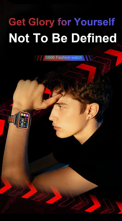 Hip Hop Fashion Personality Smart Watch 1.57-inch HD Screen 24h Continuous Heart Rate Sleep Monitor Game Waterproof Smartwatch