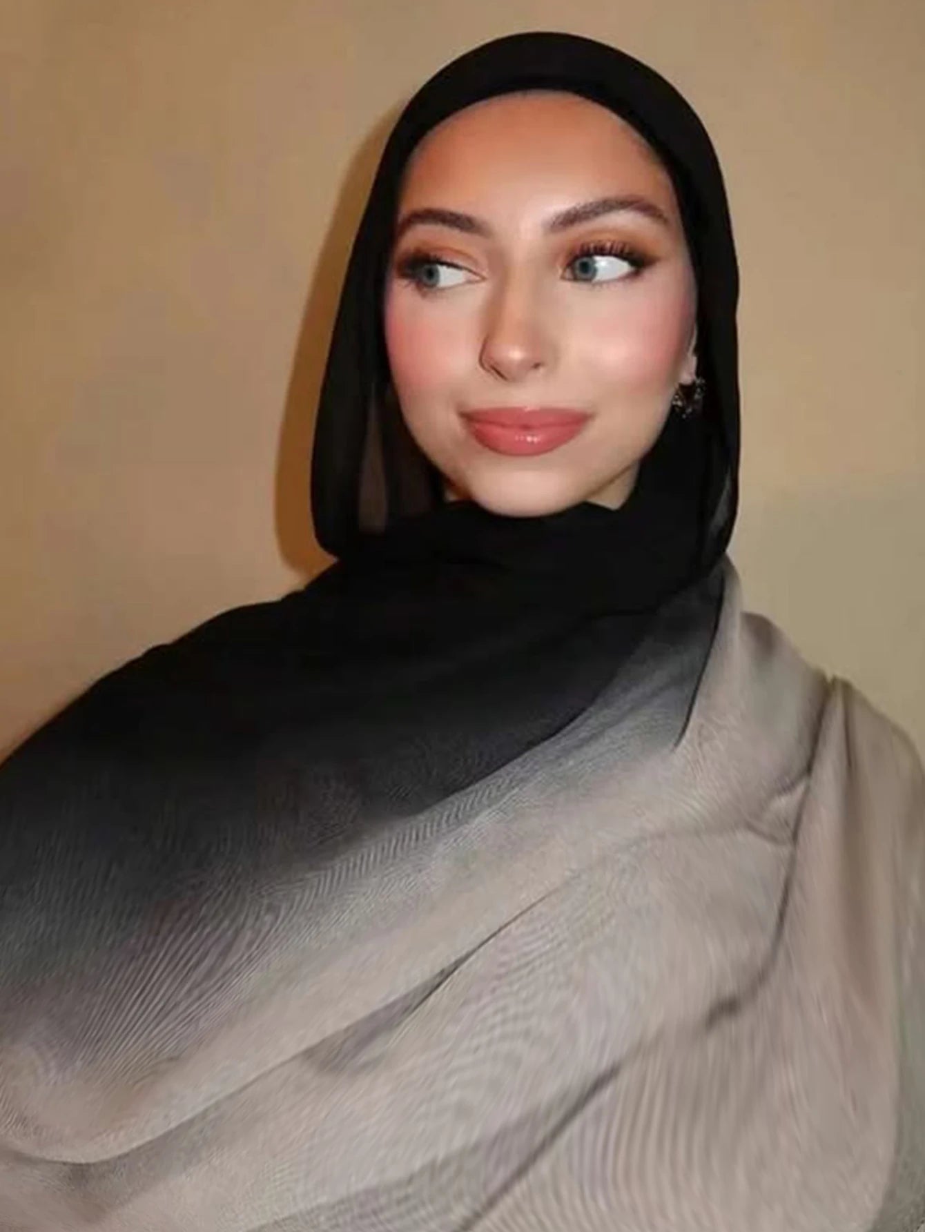 New Gradient Color Hijab Two Color Scarf Tie-Dye Cotton Shawls Muslim Women Wraps Headband Islamic Turban Foulard