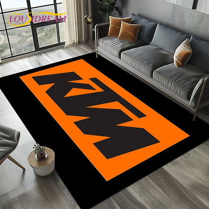 Racing Car K-KTM Motorcycle Carpet Rug for Living Room Bedroom Home Sofa Decoration,Kids Play Area Rug Non-slip Floor Mat Gift