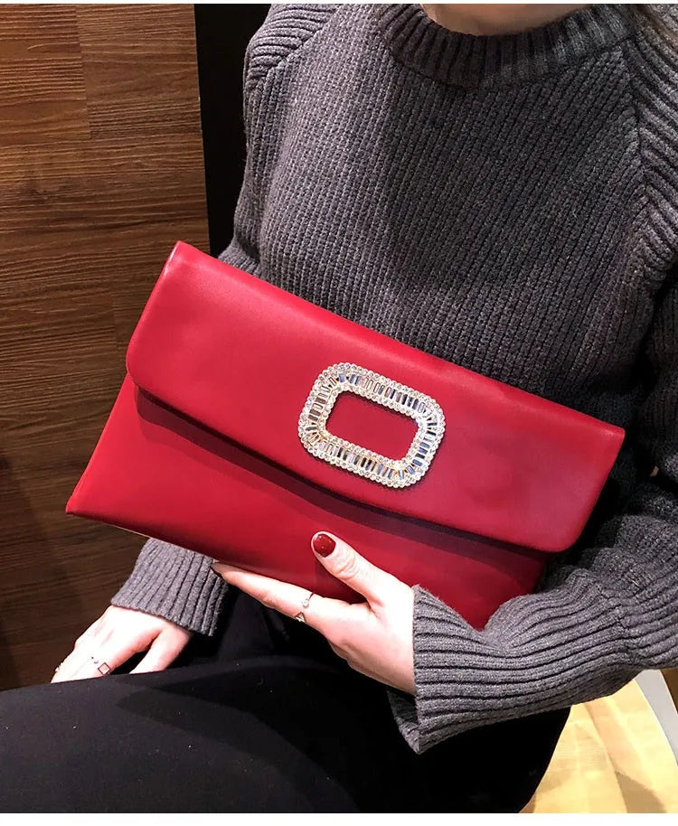 Women Clutch Luxury Party Diamond Ladies Evening Bag Female Shoulder Bag Lady Envelope Crossbody Bag Ladies Clutches Bolsas Red