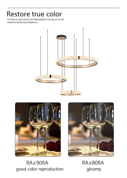 Modern design creative round simple chandelier ring Lights suitable for living room bedroom restaurant home round Pendant Lights