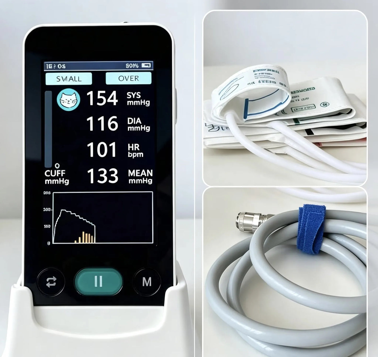 Veterinary Blood Pressure Monitor Handheld Pet Electronic Blood Pressure Meter Cat Dog Animal Blood Pressure Gauge