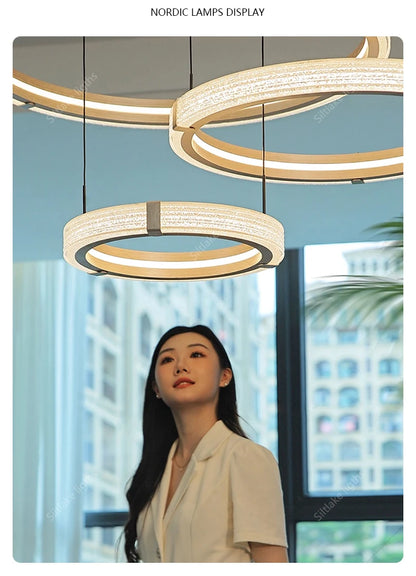 Modern design creative round simple chandelier ring Lights suitable for living room bedroom restaurant home round Pendant Lights