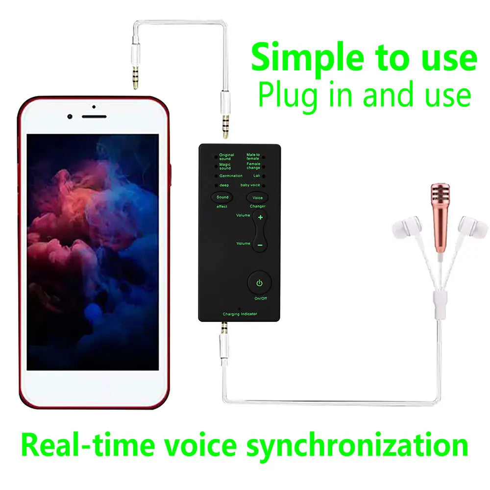 Voice Changer Device 7 Sound Changes Game Voice Microphone Adapter for Kids/XBOX/PS4/Phone/iPad/Computer/Laptop/Tablets