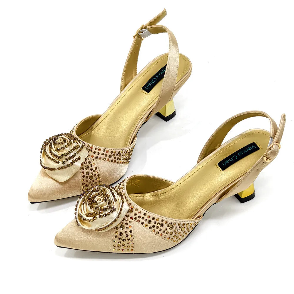 Doershow Beautiful High Quality African Style Ladies Shoes And Bags Set Latest Silver Italian Shoes And Bag Set For Party