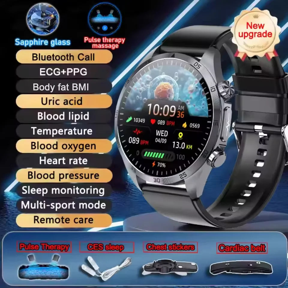 2026 New Medical Grade ECG Smart Watch Laser Treatment Accurate Measurement Blood Lipid Blood Oxygen BMI Sport Health Smartwatch