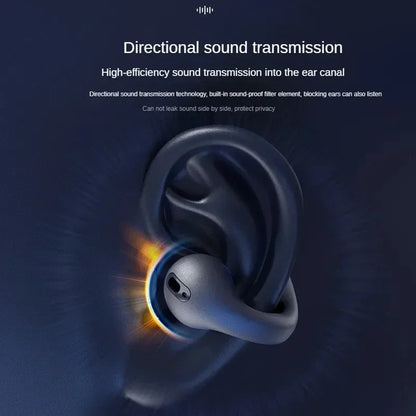 T75 Sport Bone-Conduction Bluetooth 5.3 Earphones HiFi Sound Wireless Headphones Earclip Waterproof Open Ear Headset Earring