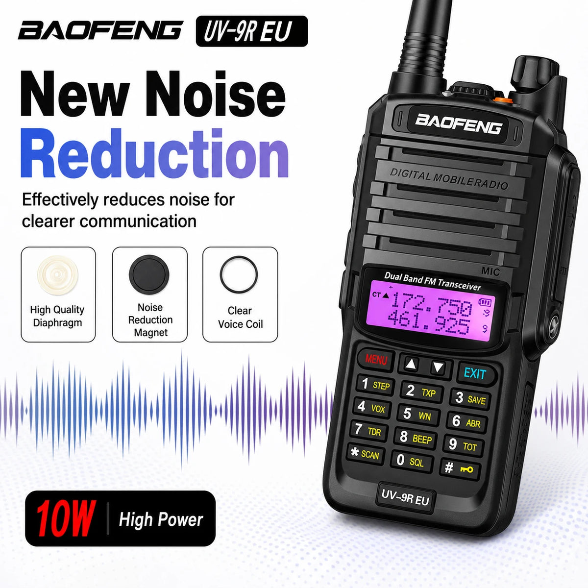Baofeng UV-9R EU IP45 Waterproof Marine Walkie Talkie Dual Band VHF UHF Long Range Radio Fishing Boating Outdoor Adventure