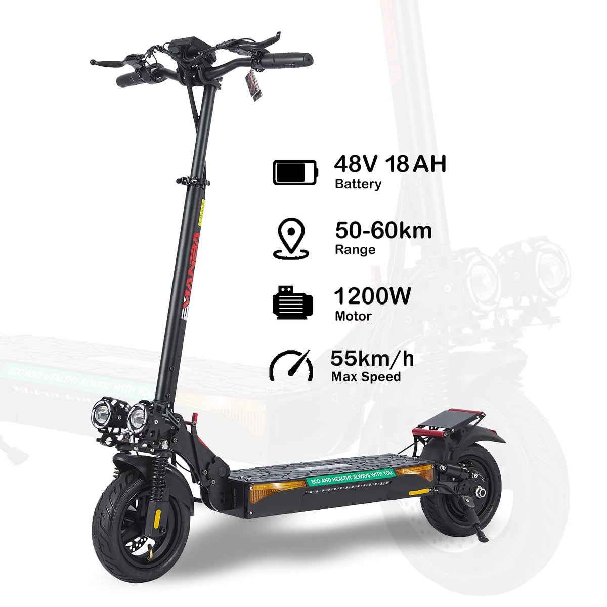 Thrimzol X4 Dual Motor Adult Off-Road Electric Scooter 48V 18AH Battery 60KM Range 150kg Max Load 3-7 Day Delivery