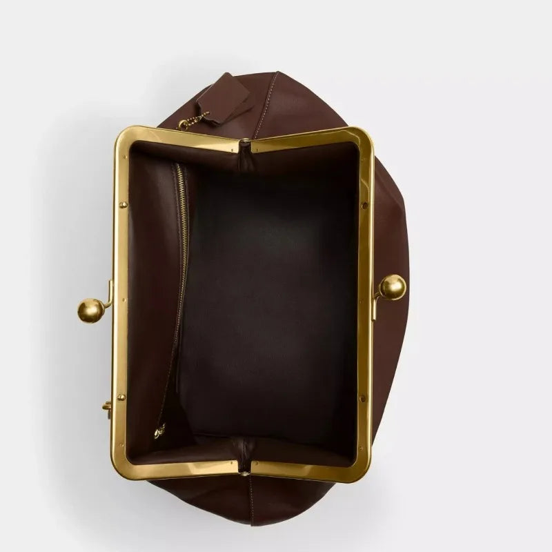 Large Clip Bags For Women Famous Brands Runway Styles Frame Kiss Lock Shell Handbag Classic Fashion Exquisite Trend Shoulder Bag