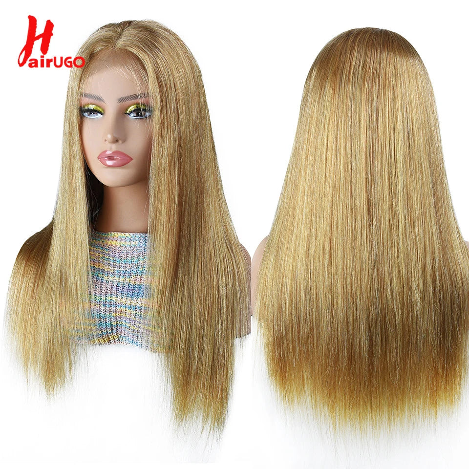 #27 Honey Blonde 13x4 Lace Front Wigs Human Hair Straight 4x4 Lace Closure Wigs Remy Straight Human Hair Wigs For Women HairUGo