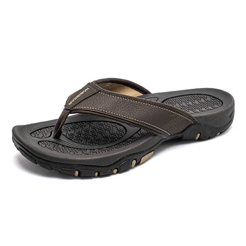 Summer Outside PU Leather Mens Flip Flops Slippers Outdoor Beach Shoes Flip Flop Plus Big Size 49 50 51 52 Hot Sale Dropshipping