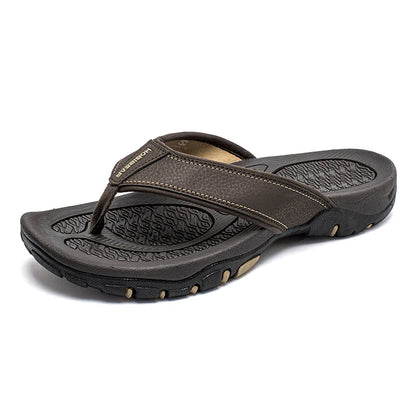 Summer Outside PU Leather Mens Flip Flops Slippers Outdoor Beach Shoes Flip Flop Plus Big Size 49 50 51 52 Hot Sale Dropshipping