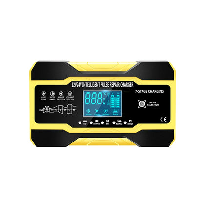 12V 24V Car Battery Charger 10A Smart 7-Stage Pulse Repair Fast Charger, AGM GEL WET Lead Acid Battery Maintainer