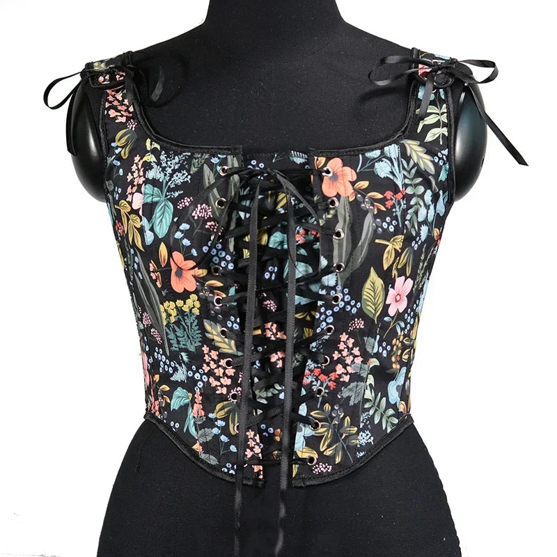 Lolita Tanks Corset Sexy Slimming Bandage Shapewear Women Evening Party Elegant Retro Bustier Top Streetwear Woman Clothes