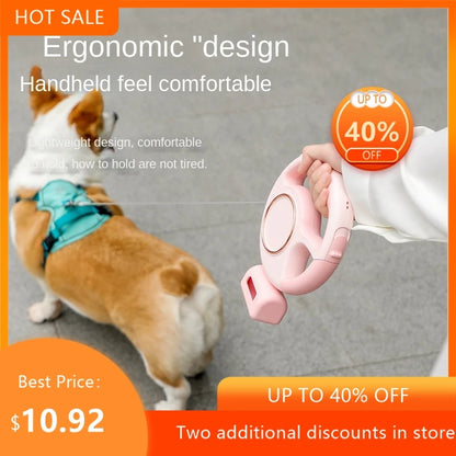 Pet Traction Device Multi Functional Dog Traction Rope Automatic Telescopic LED Lighting Dog Chain Walking Tool New DropShipping