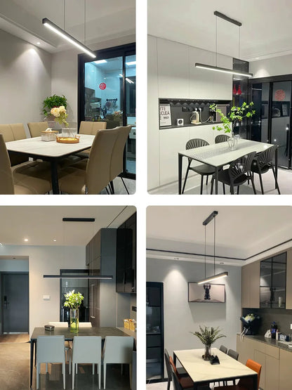 Dining Room Chandelier Dining Table Lighting Kitchen Bar Light LED Linear Lamp Restaurant Pendant Lights Modern Brief Droplight