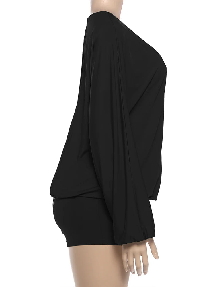 Weird Puss Sexy Backless Romper Women O-Neck Full Sleeve Hottie Simple Fashion Street Stretch Slim Midnight Clubwear Playsuit