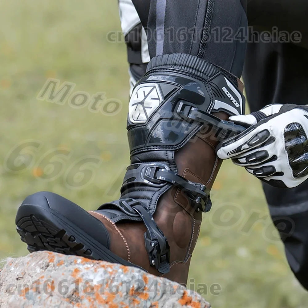 Professional Motorcycle Boots Non-slip Windproof Waterproof Motocross Boots Protective Racing Off-road Shoes All Seasons