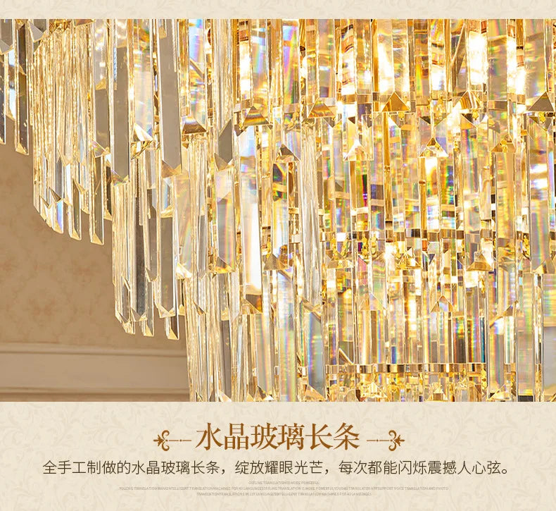 Nordic Modern Crystal Chandelier Wedding Hall Villa Hotel Hall Living Room Home Decoration Ceiling Light Luxurious Pendent Lamp