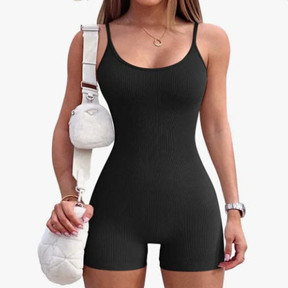 Women's Jumpsuits Basic Suspenders One Piece Tight Sexy Base Pink Playsuit Y2k Bodysuits