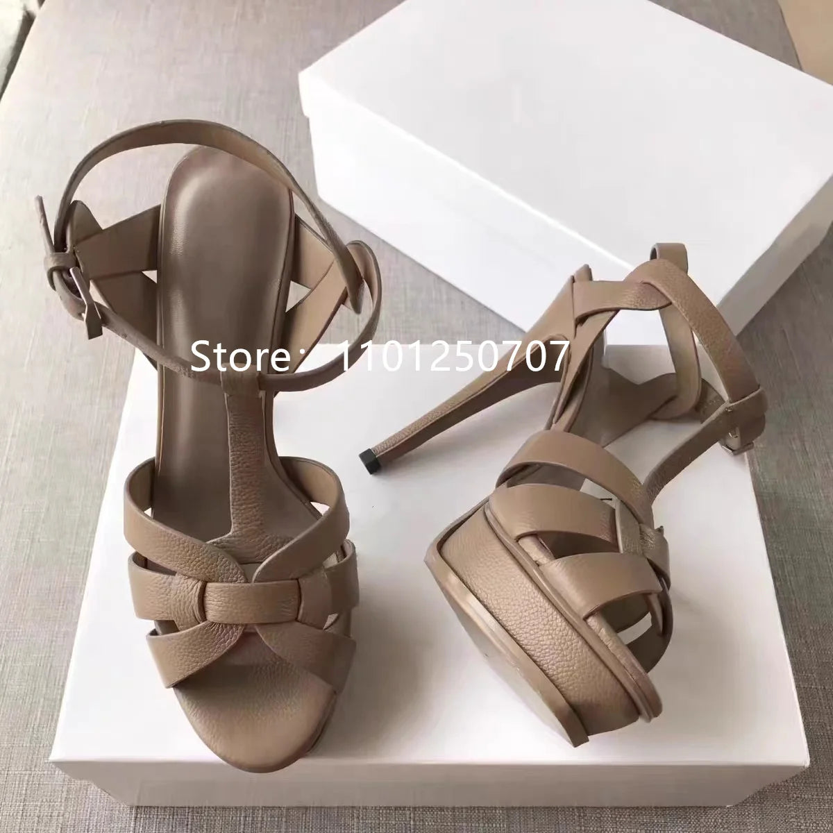Luxury Style Women Sandals Summer Platform Women High Heels 14CM Open Toe Spike Heels Dressing Shoes Brand