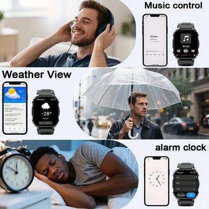 Smart Watch，1.84-Inch Large Square Screen, with Multi-Sports Mode/Call Reminder/Music/Photography And Other Super Functions