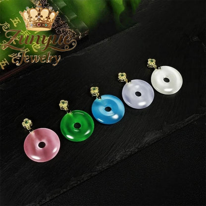 Natural Colorful Cat's Eye Stone Pendant Necklace Elegant Fashion Daily Wear Luxury Quality Fine Jewelry For Women Unisex Gift